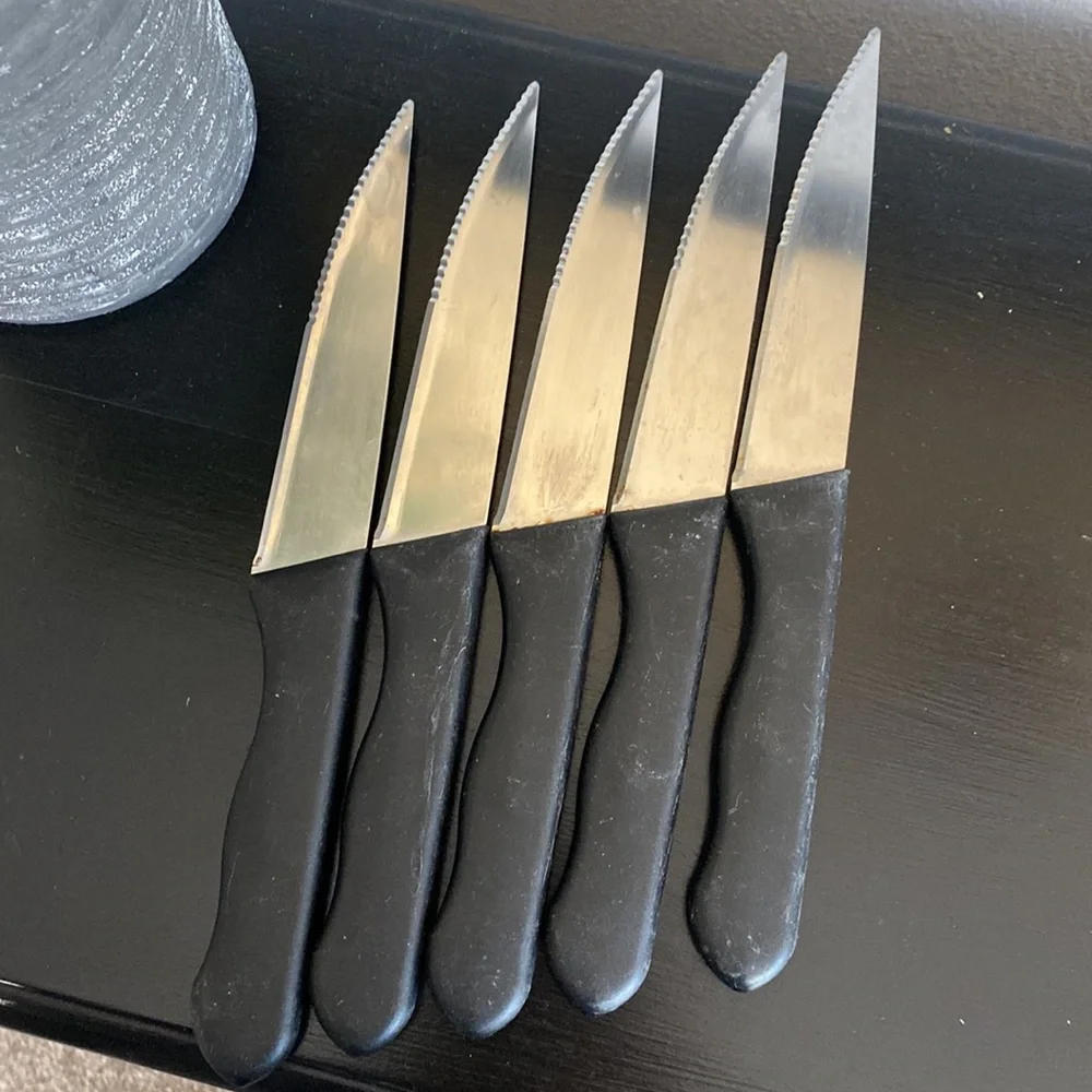 Genuine RH Forschner (41797) 5 Serrated Knives With Black Handle Made in France
